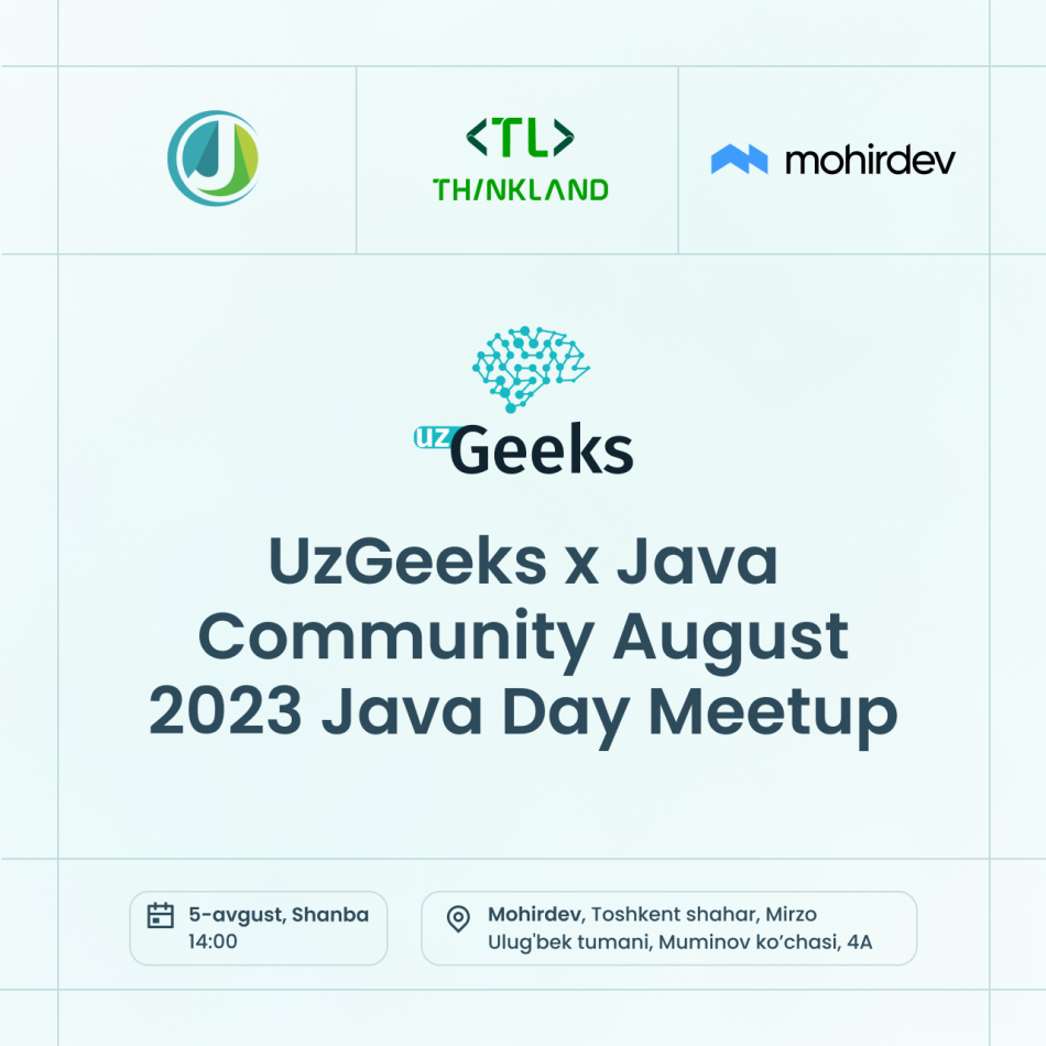 UzGeeks x Java Community August2023 Java Day Meetup